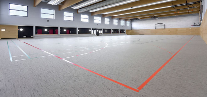 Das Bild zeigt die Sporthalle Ockstadt, copyright Stadt Friedberg (Hessen)