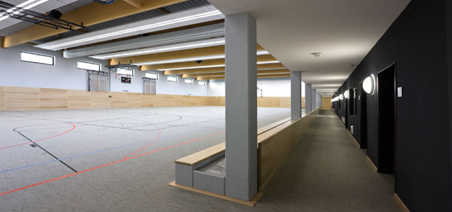 Das Bild zeigt die Sporthalle Ockstadt, copyright Stadt Friedberg (Hessen)