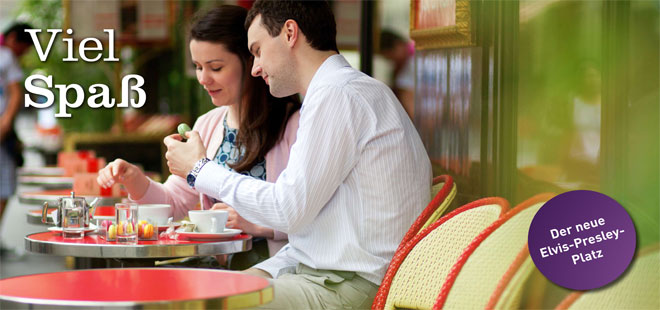 Das Bild zeigt den Flyer Elvis-Presley-Platz, copyright Stadt Friedberg (Hessen)