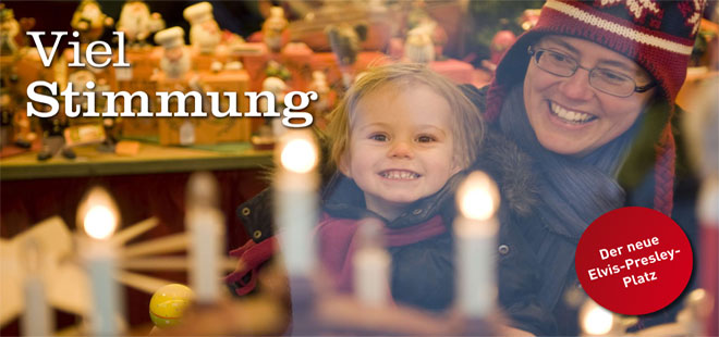 Das Bild zeigt den Flyer Elvis-Presley-Platz, copyright Stadt Friedberg (Hessen)